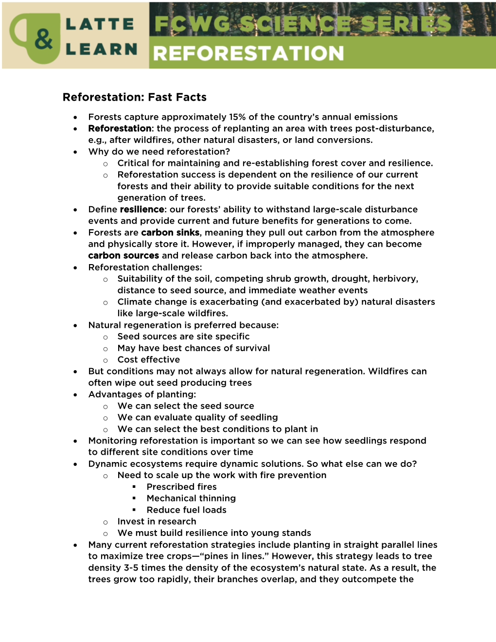 Reforestation: Fast Facts