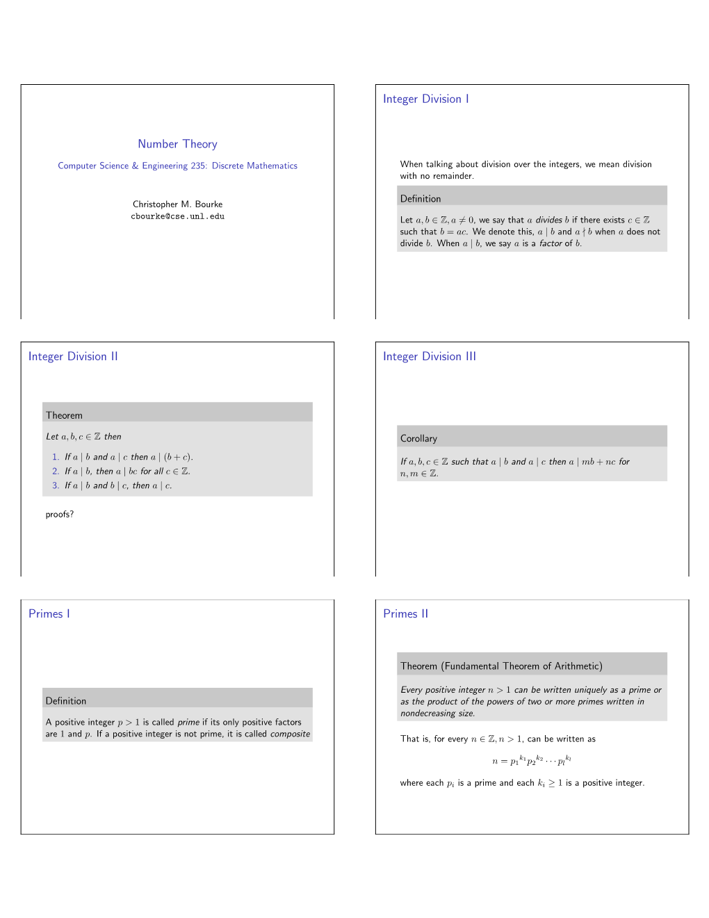 Number Theory