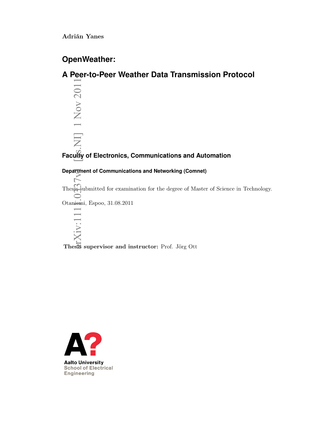 Openweather: a Peer-To-Peer Weather Data Transmission Protocol