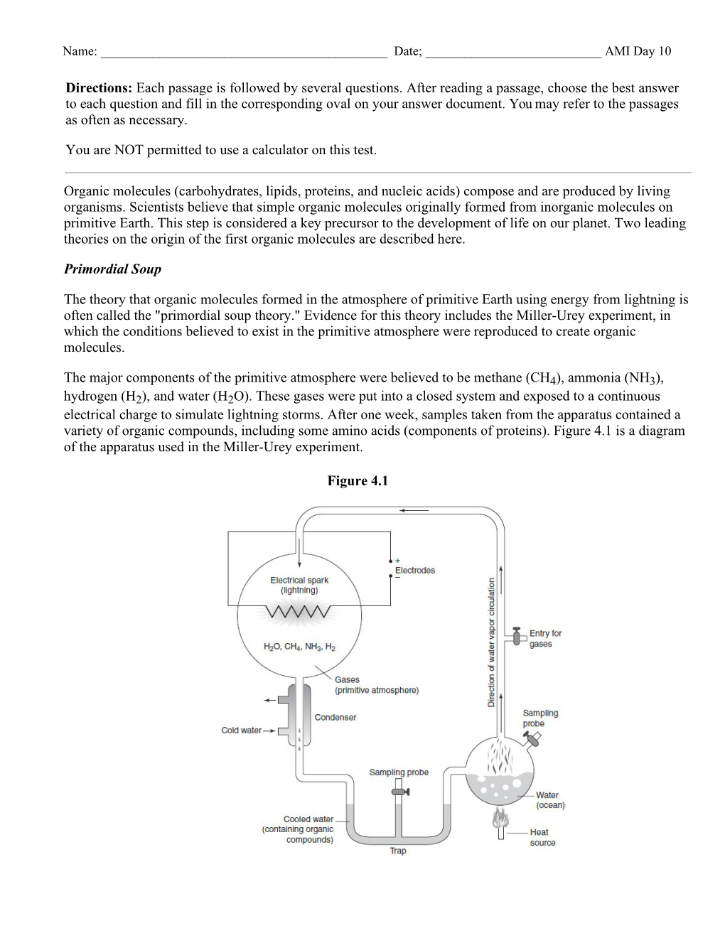 Directions: Each Passage Is Followed by Several Questions. After Reading