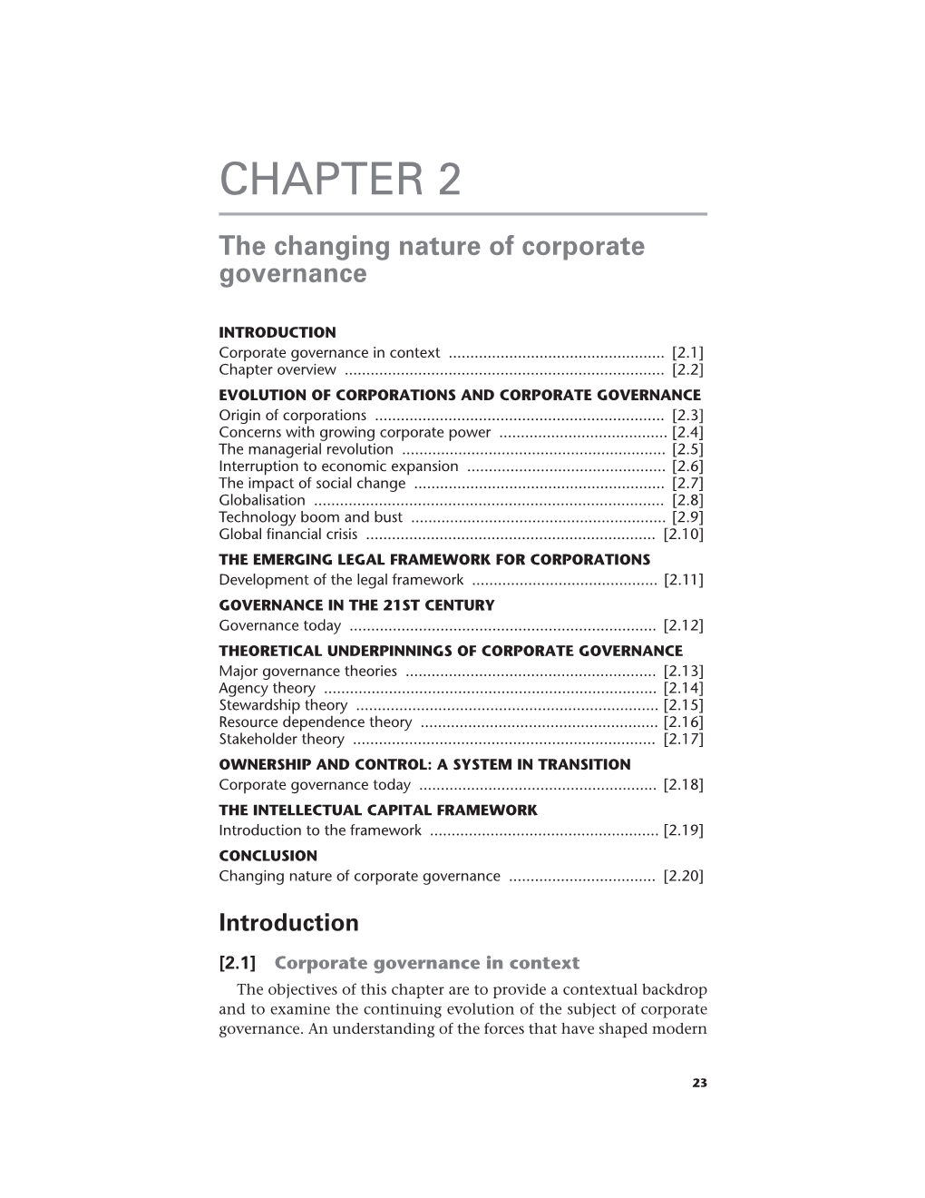 CHAPTER 2 the Changing Nature of Corporate Governance