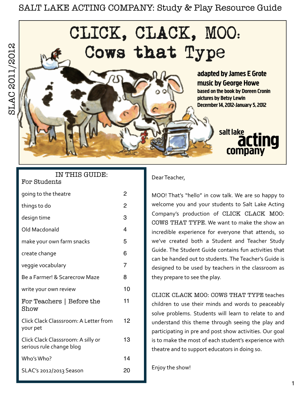 CLICK, CLACK, MOO: Cows That Type