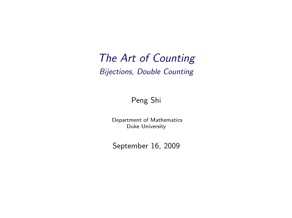 Bijections, Double Counting