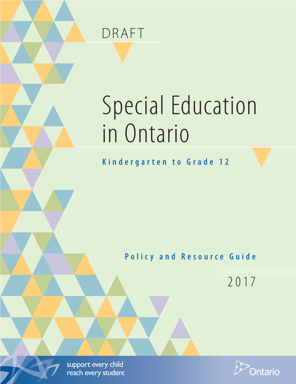 Special Education in Ontario, Kindergarten to Grade 12: Policy