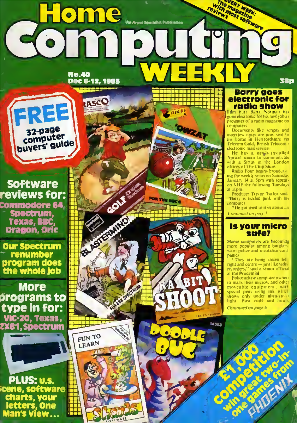 Home Computing Weekly Magazine Issue