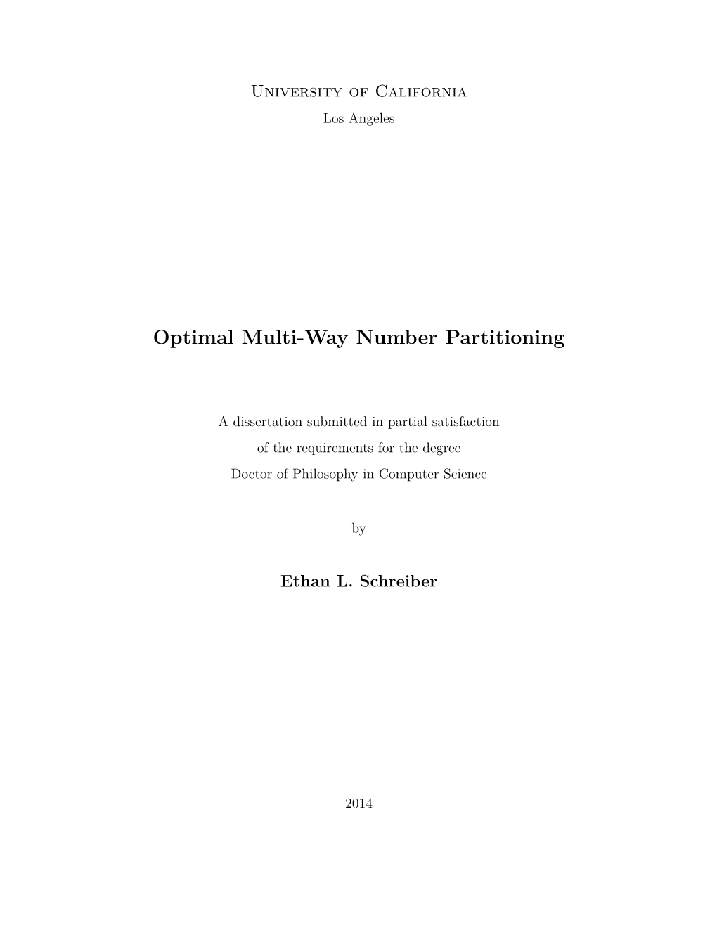 Optimal Multi-Way Number Partitioning