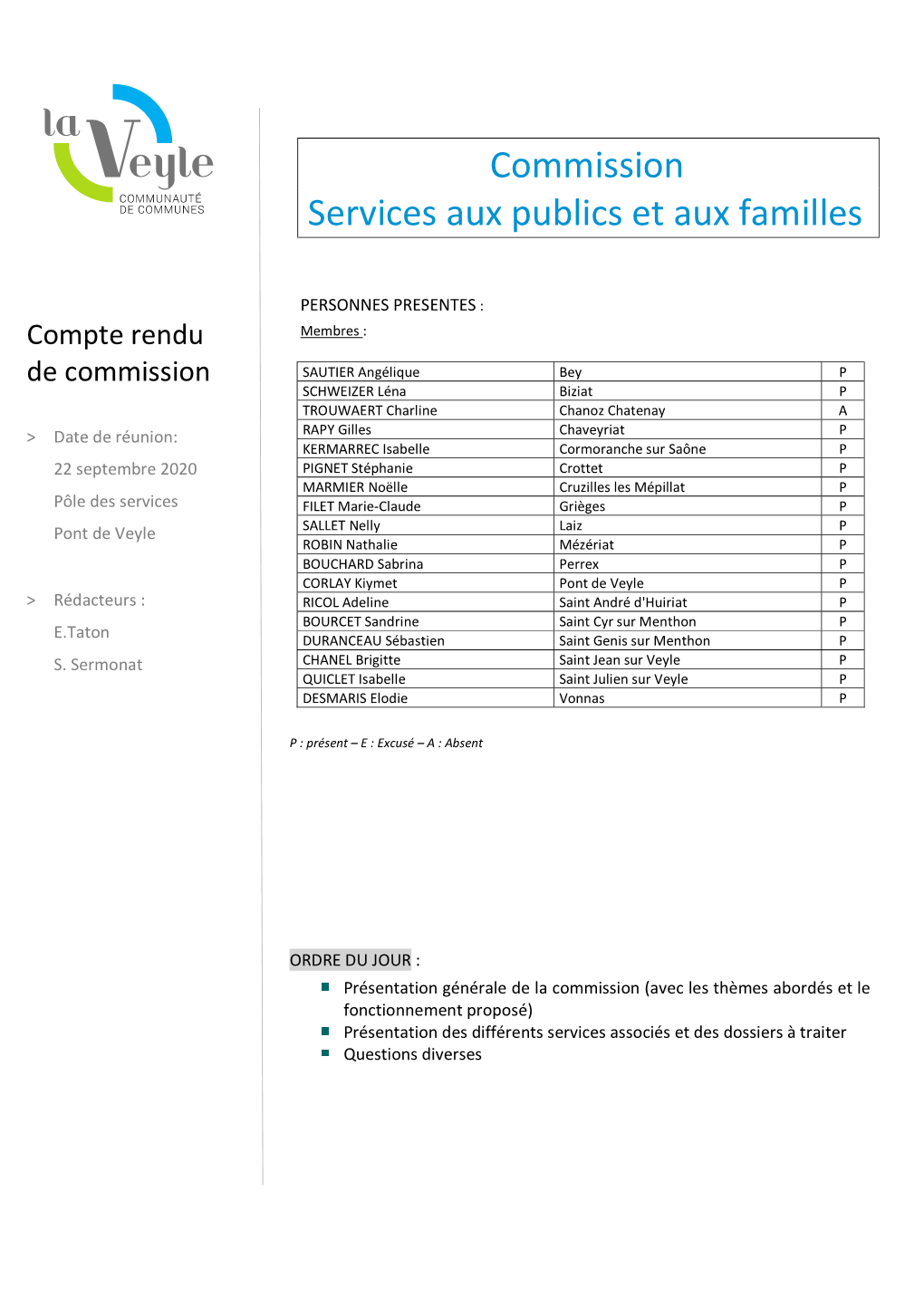 Commission Services Aux Publics Et Aux Familles