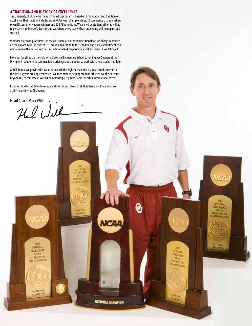 Head Coach Mark Williams BOOMER SOONER Norman and Oklahoma City