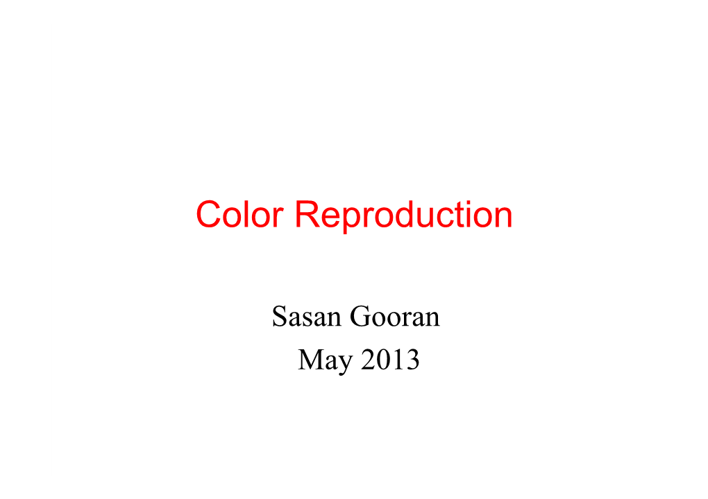 Color Reproduction