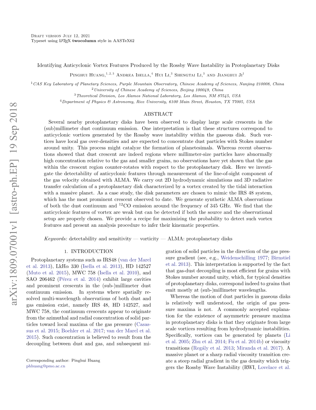 Identifying Anticyclonic Vortex Features Produced by the Rossby Wave Instability in Protoplanetary Disks