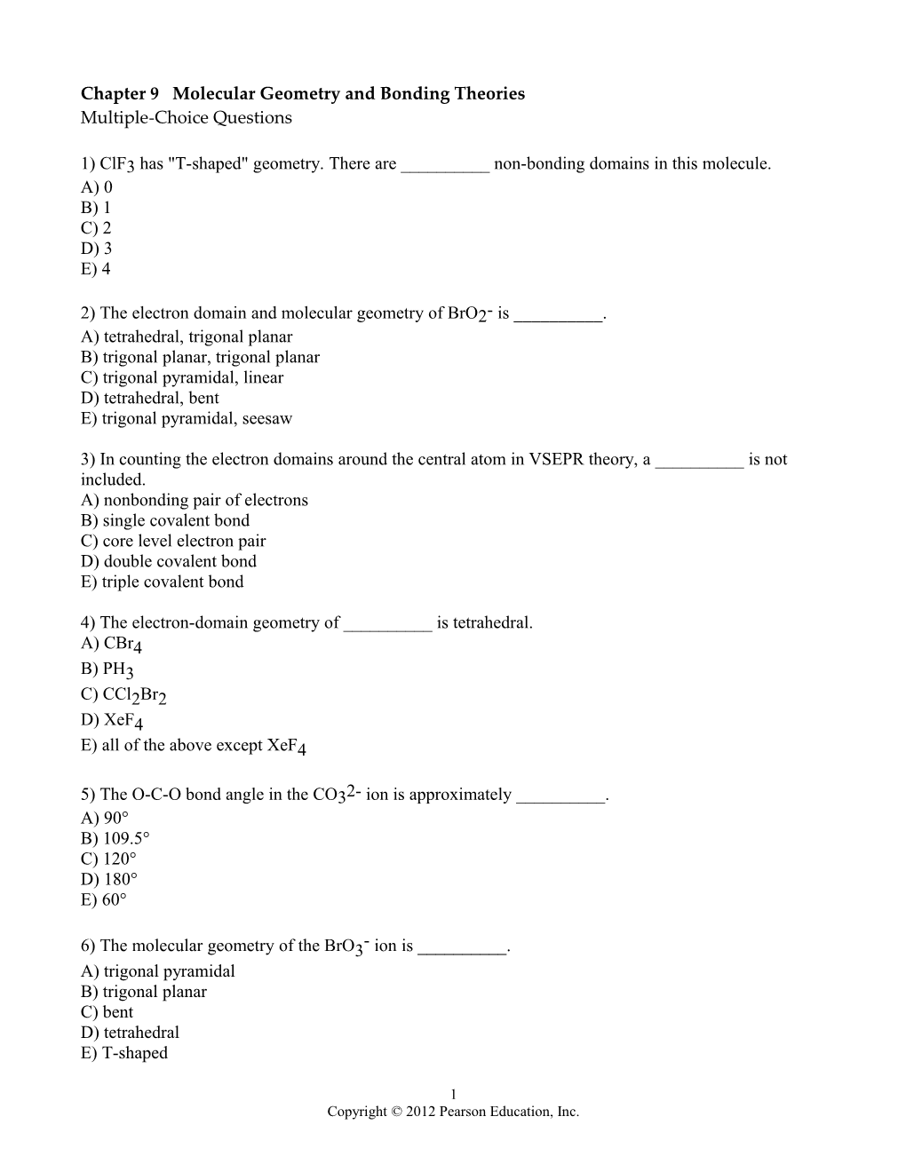 Chemistry: The Central Science, 12E (Brown Et Al