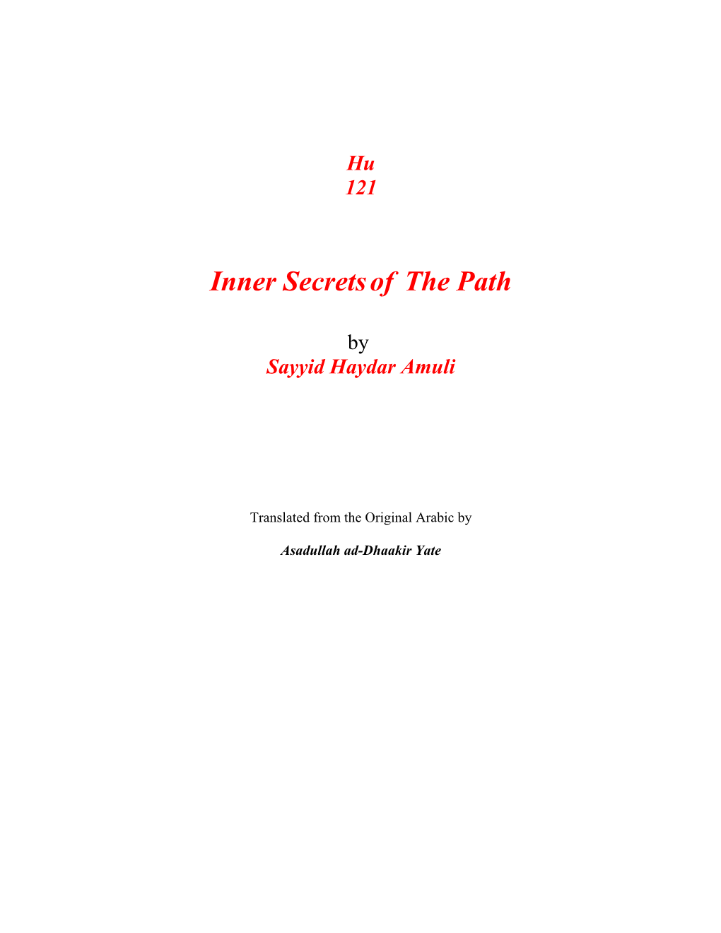 Inner Secrets of the Path