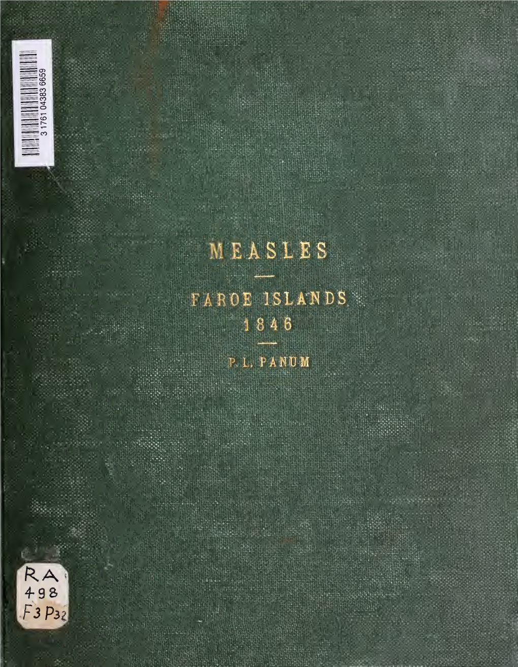 Observations Made During the Epidemic of Measles on the Faroe