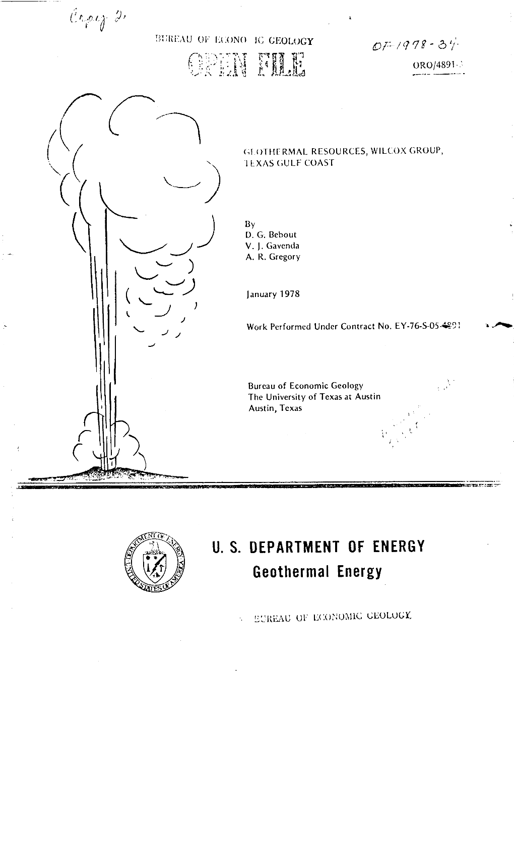 Geothermal Resources, Wilcox Group, Texas Gulf Coast