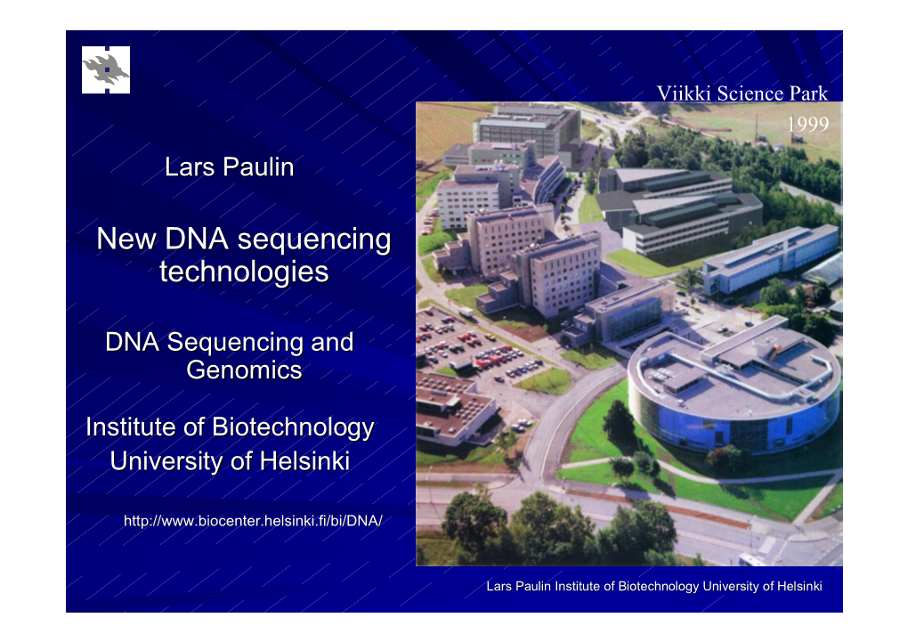 New DNA Sequencing Technologies