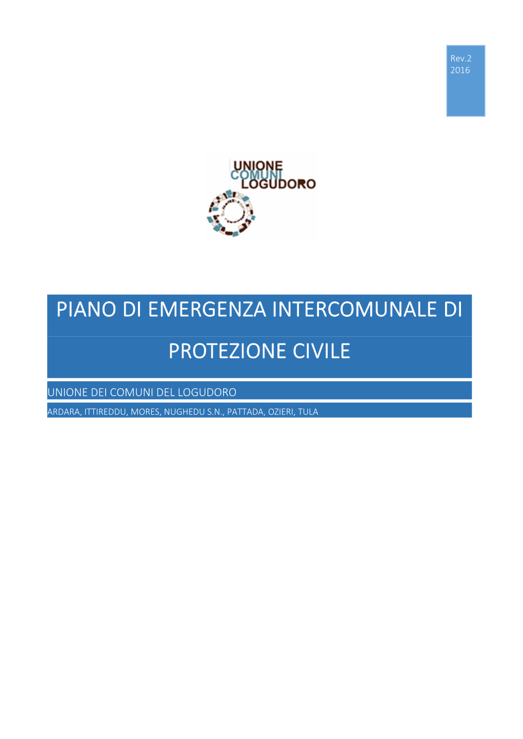 Piano Di Emergenza Intercomunale Di Protezione Civile