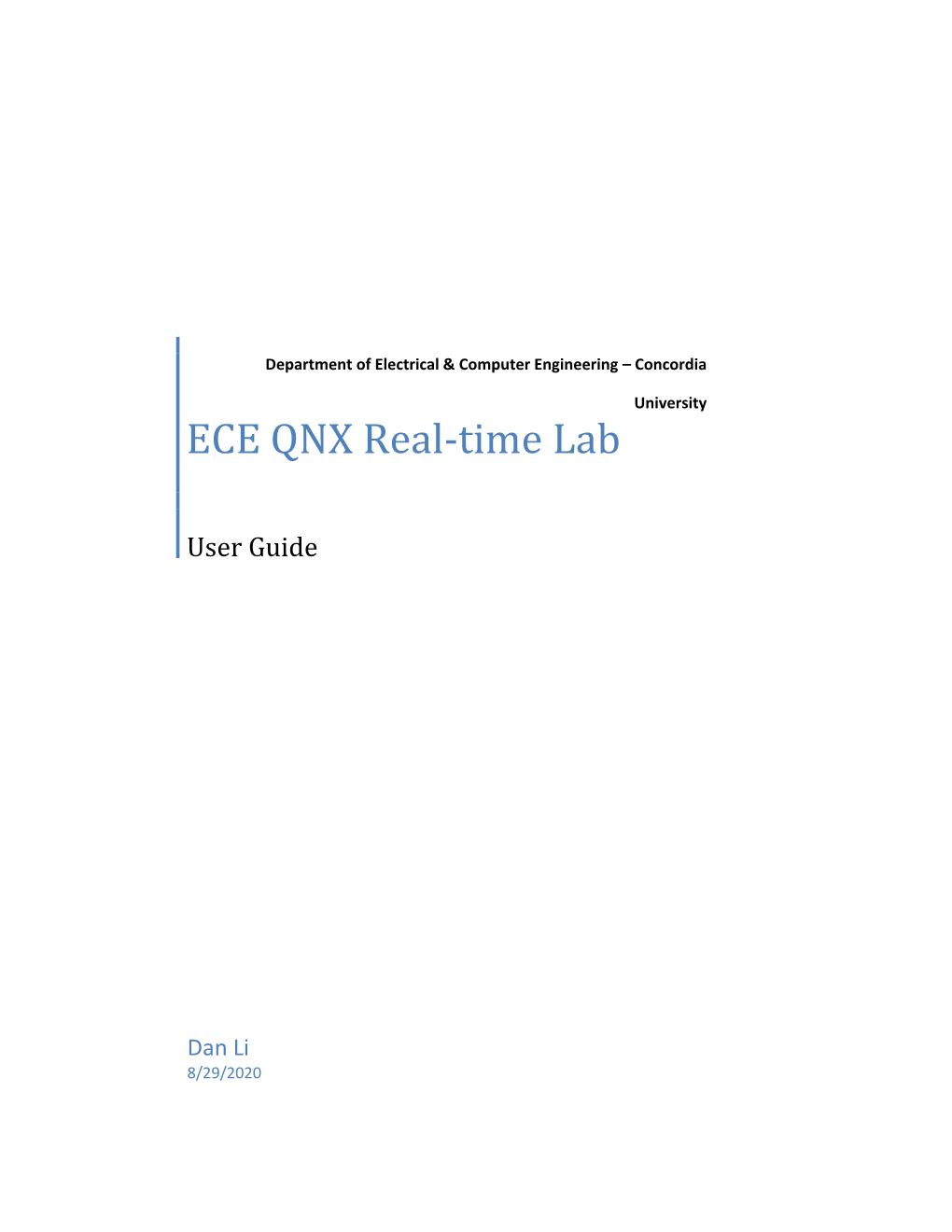 ECE QNX Real-Time Lab