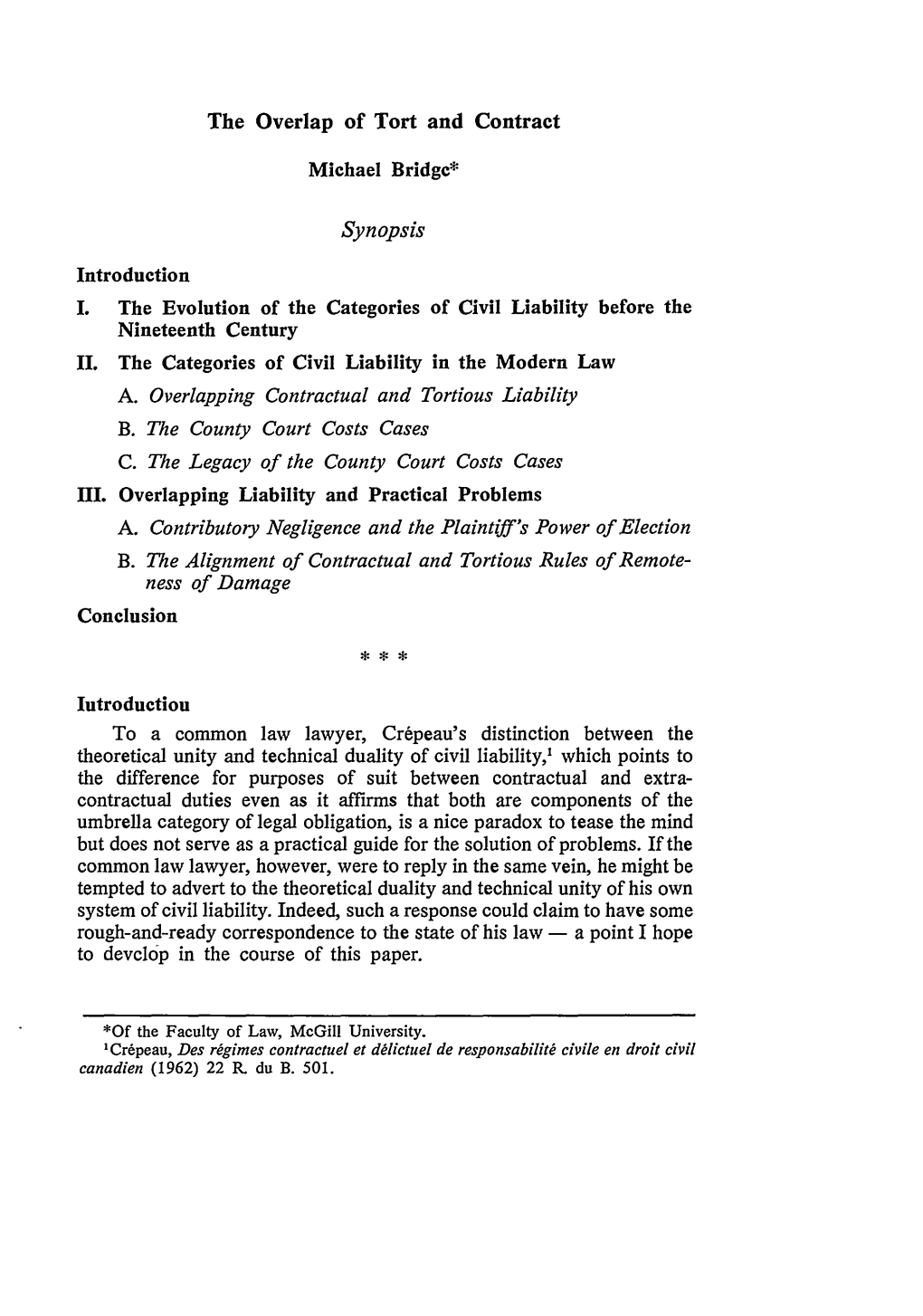 The Overlap of Tort and Contract