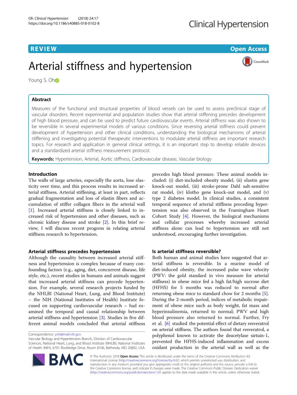 Arterial Stiffness and Hypertension Young S