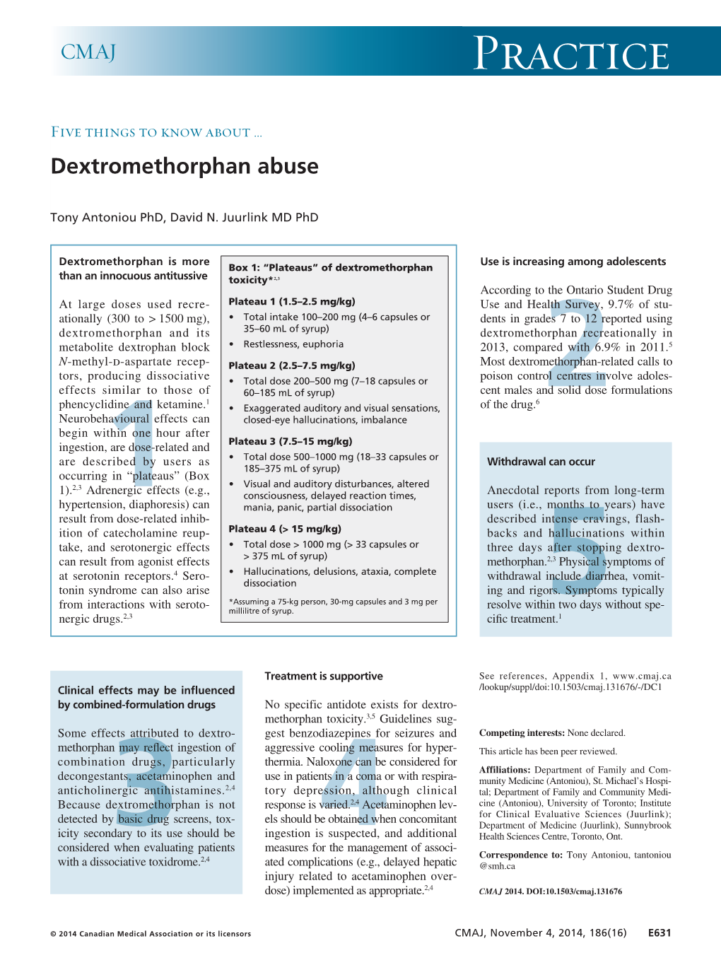 Dextromethorphan Abuse