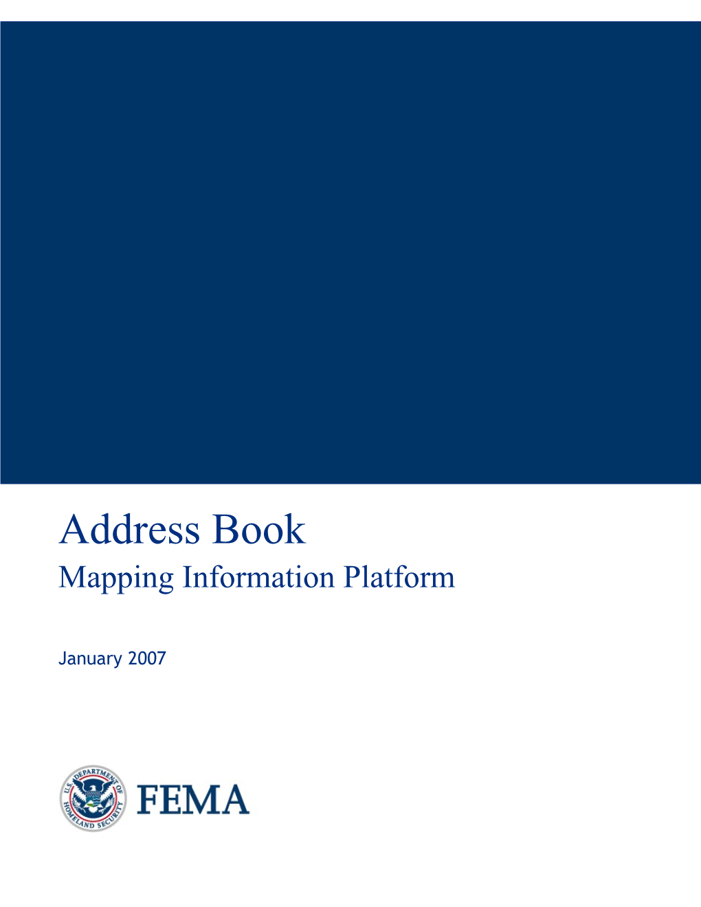 Mapping Information Platform (MIP) Address Book 1