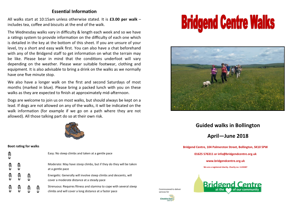 Guided Walks in Bollington April—June 2018