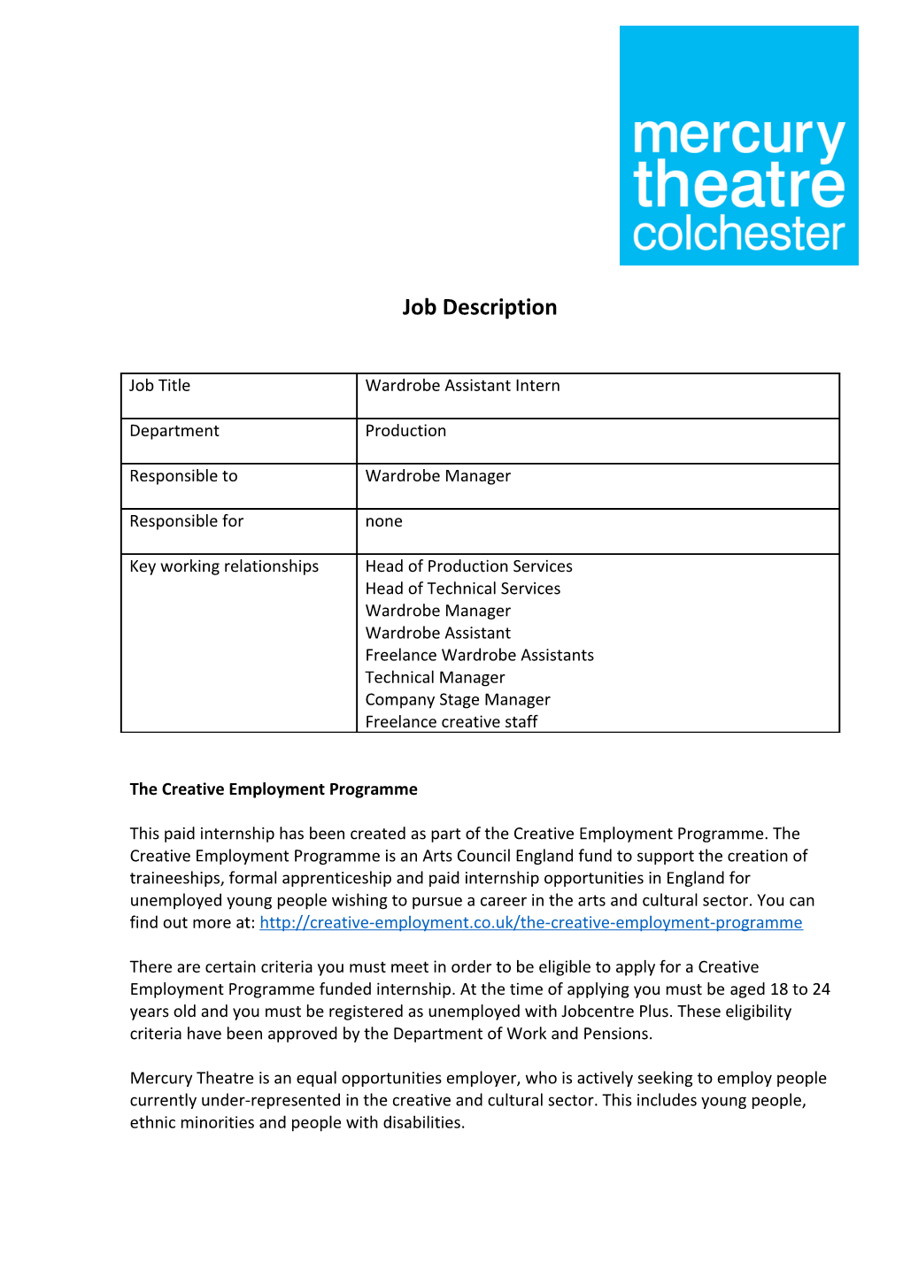 The Creative Employment Programme