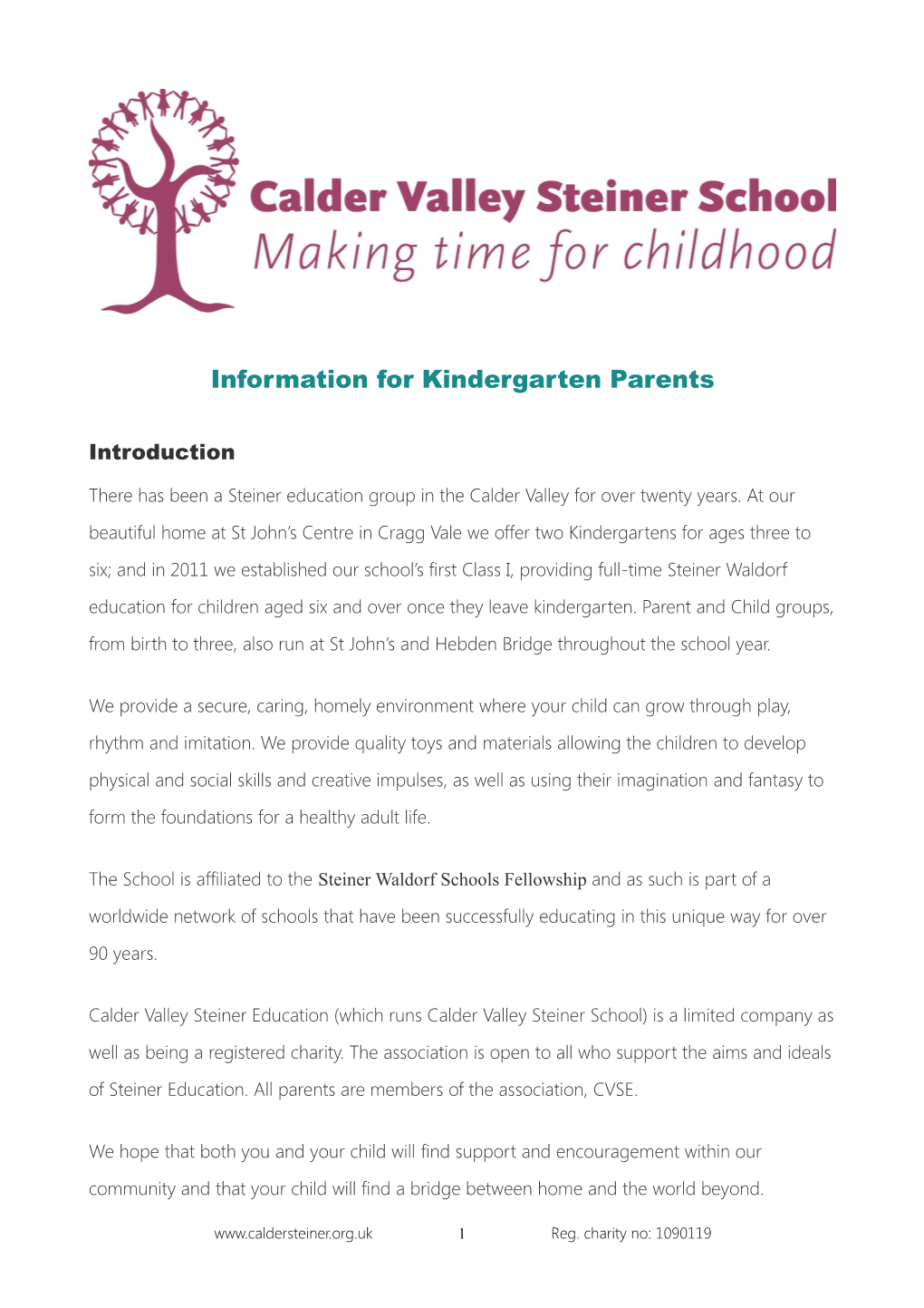 Information for Kindergarten Parents