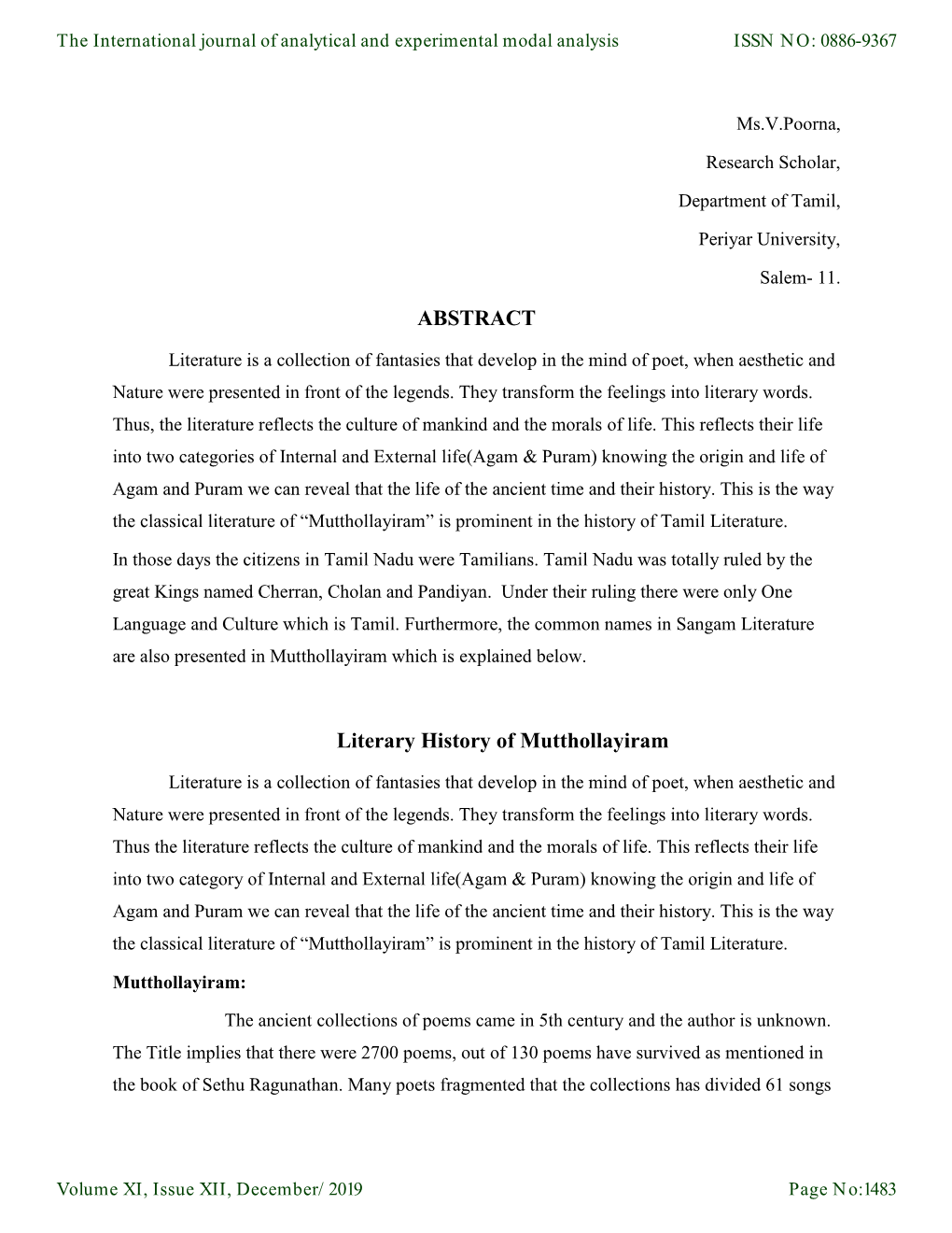 Literary History of Mutthollayiram