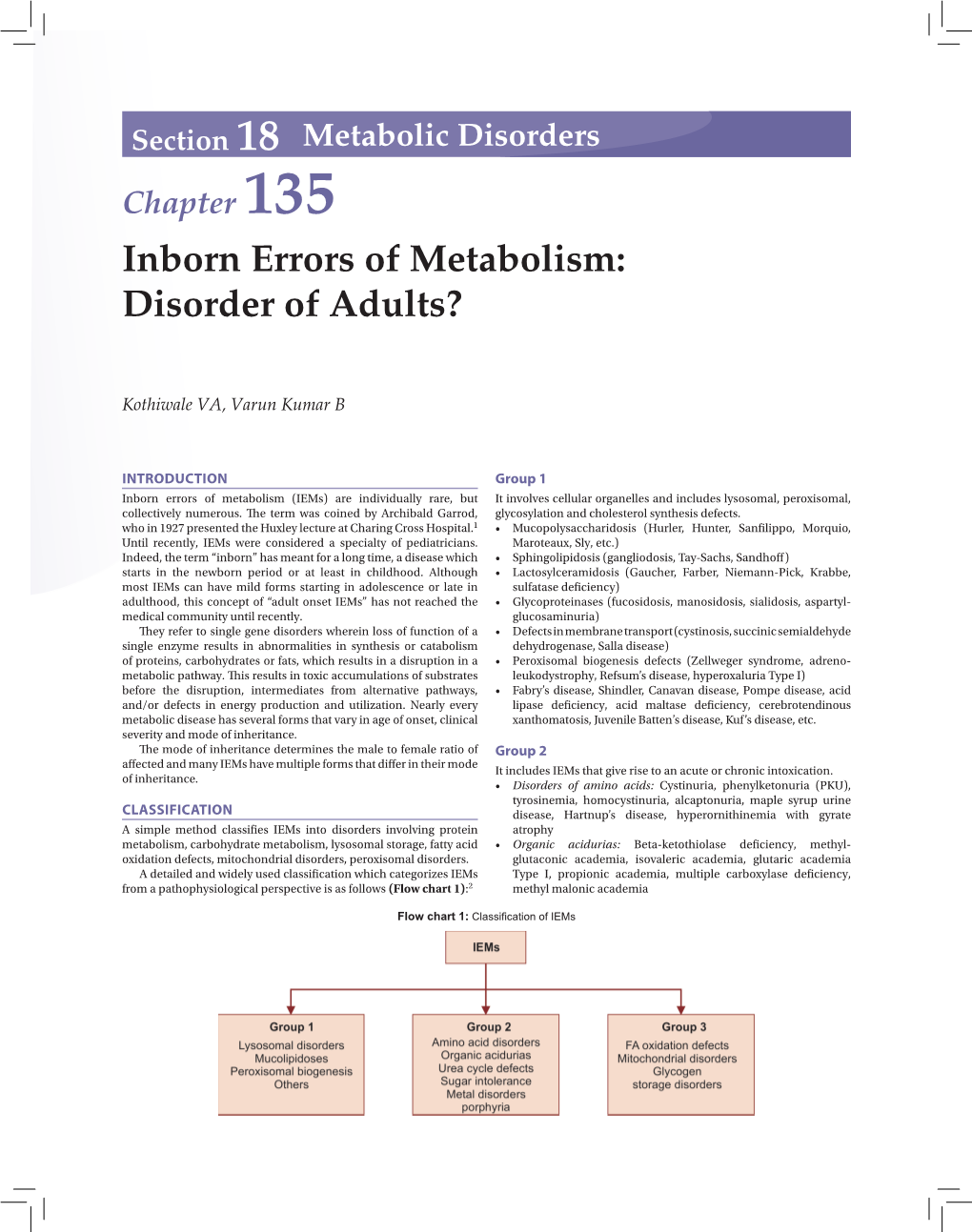 Inborn Errors of Metabolism: Disorder of Adults?