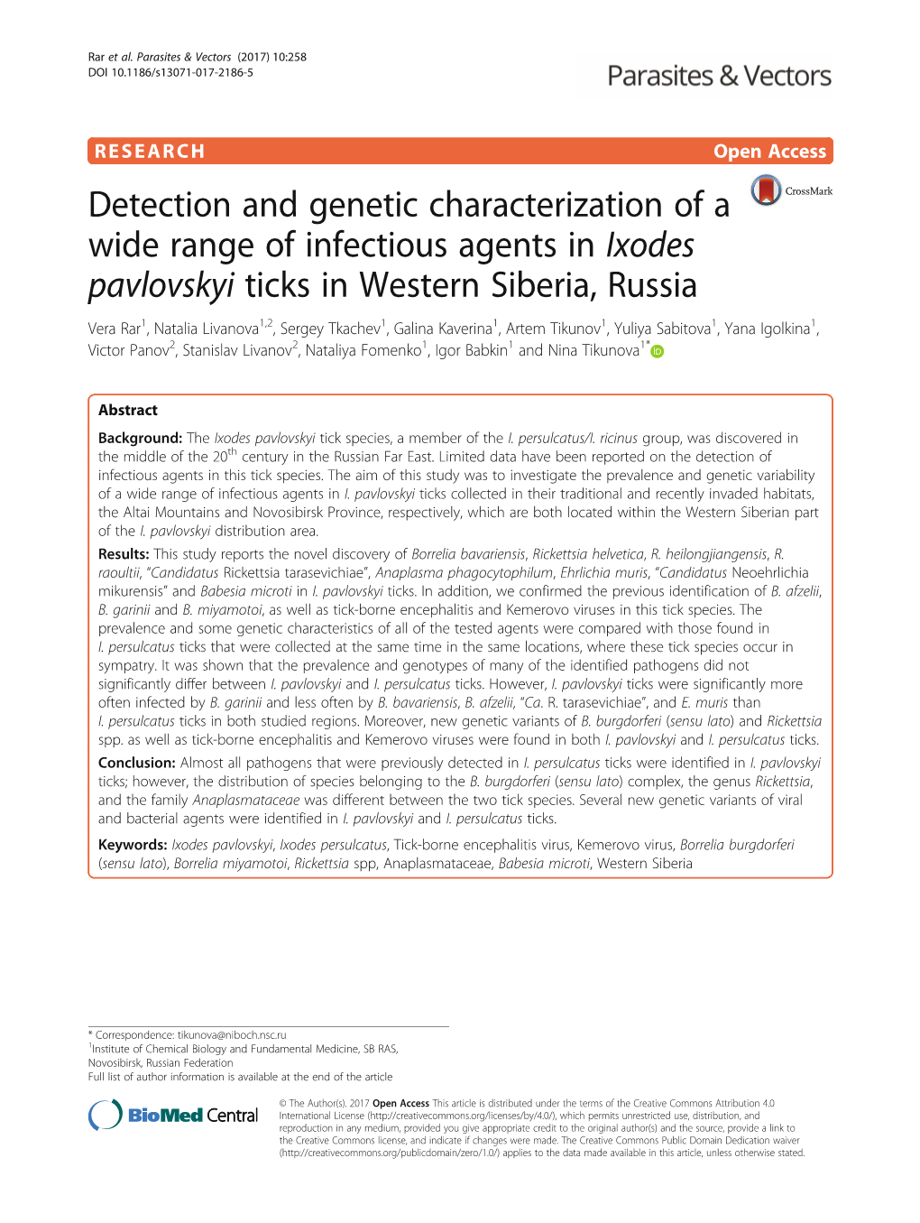 Detection and Genetic Characterization of a Wide Range of Infectious