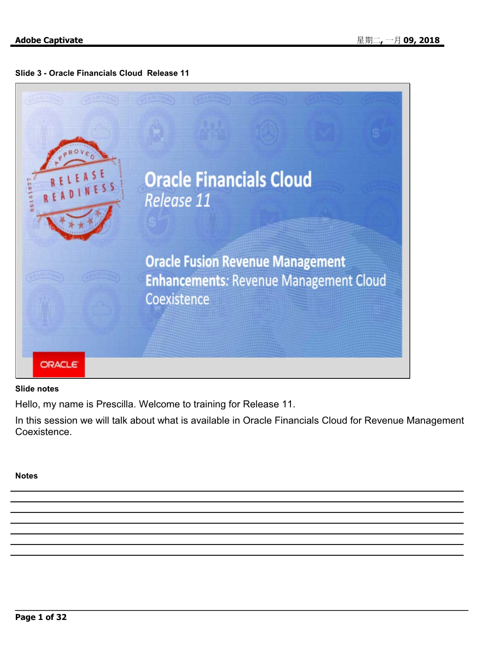 Slide 3 - Oracle Financials Cloud Release 11
