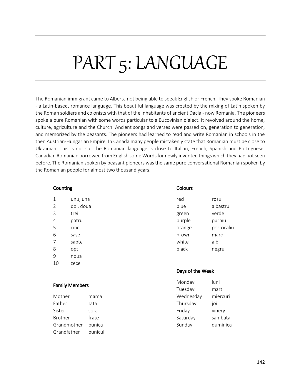 Part 5: Language