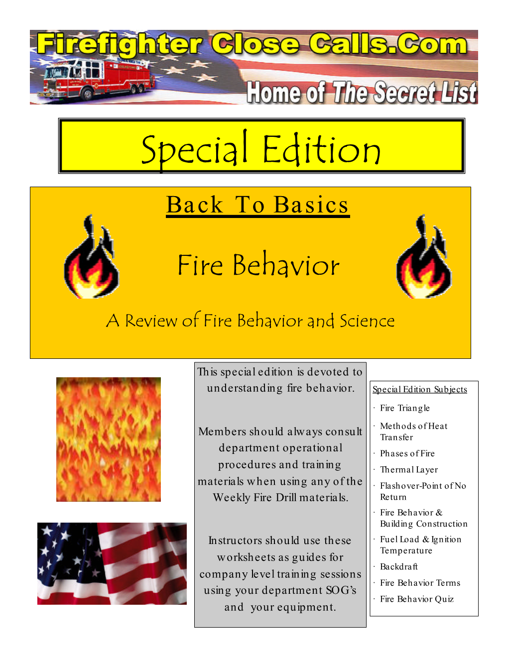 Fire Behavior Special Edition