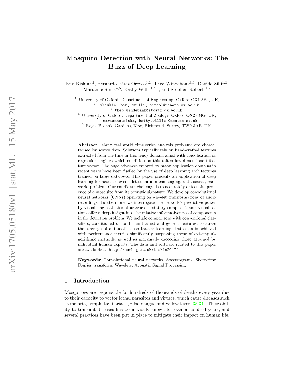 Arxiv:1705.05180V1 [Stat.ML] 15 May 2017