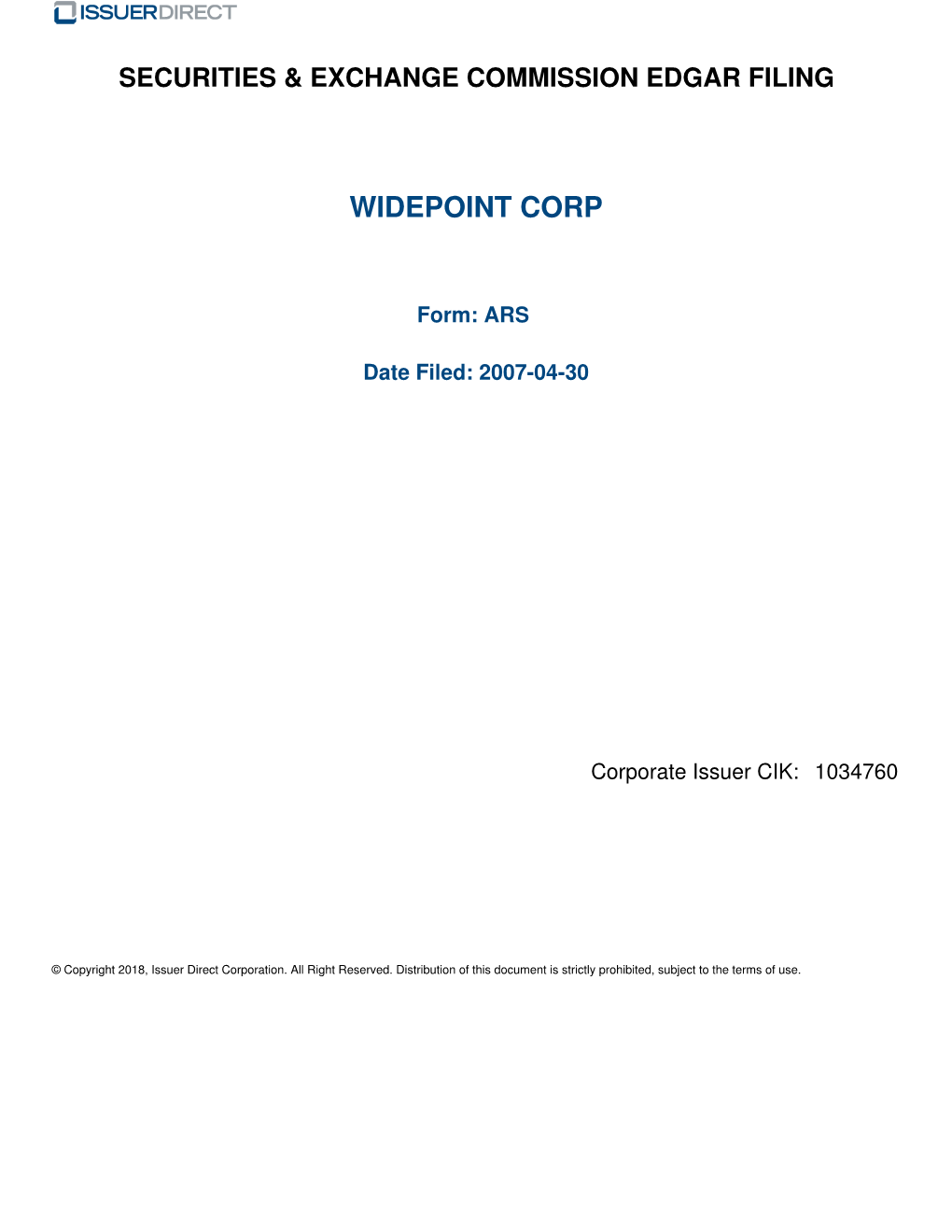 Widepoint Corp