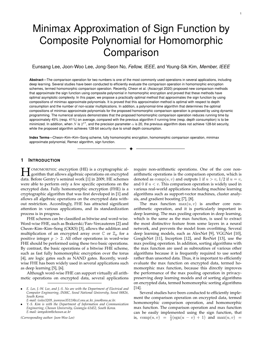Minimax Approximation of Sign Function by Composite Polynomial for Homomorphic Comparison
