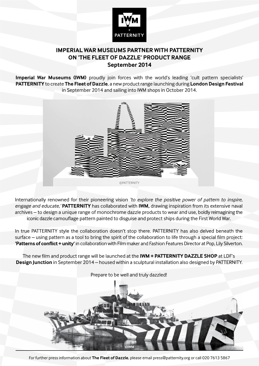 IMPERIAL WAR MUSEUMS PARTNER with PATTERNITY on ‘THE FLEET of DAZZLE’ PRODUCT RANGE September 2014