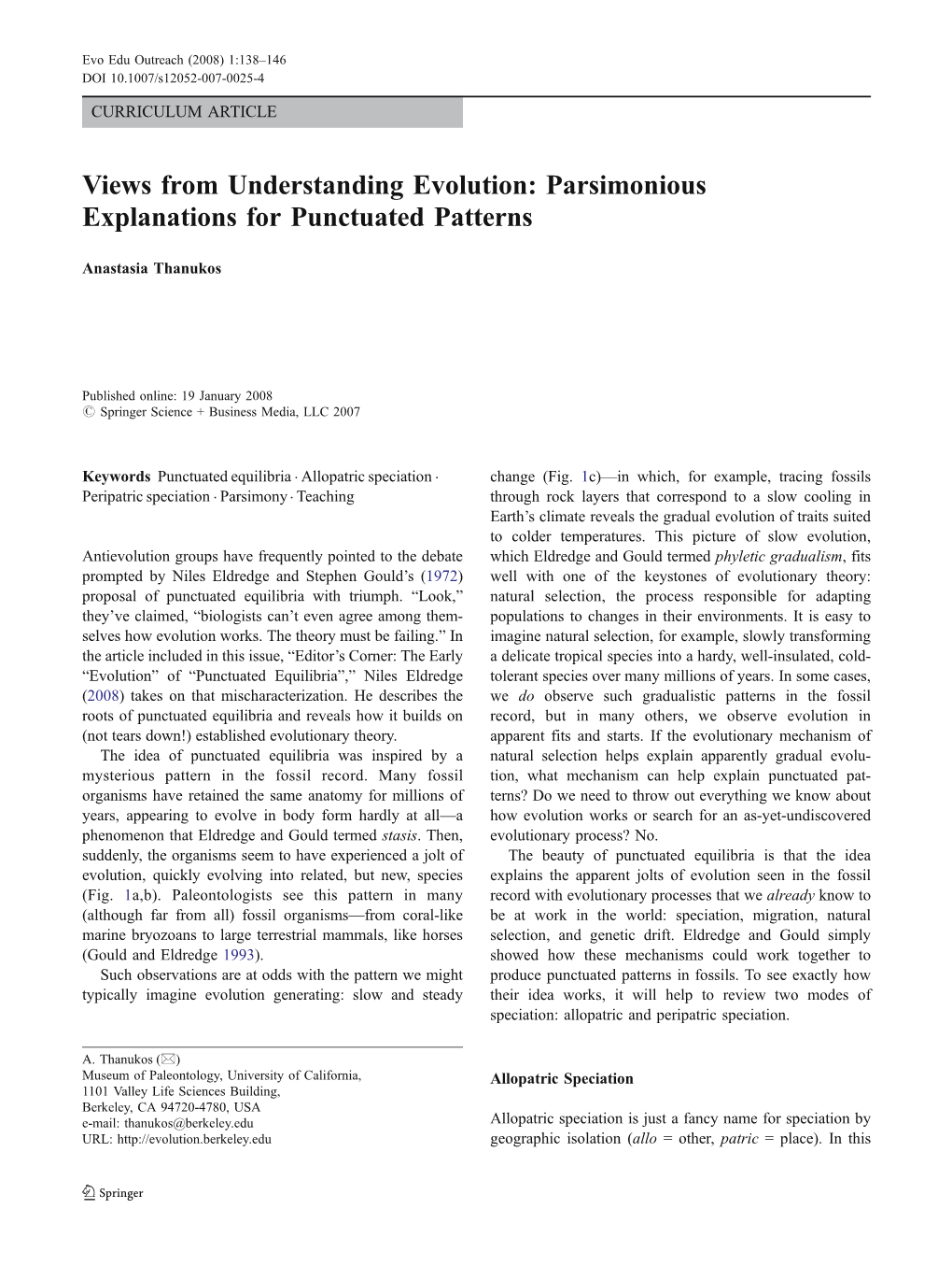 Parsimonious Explanations for Punctuated Patterns