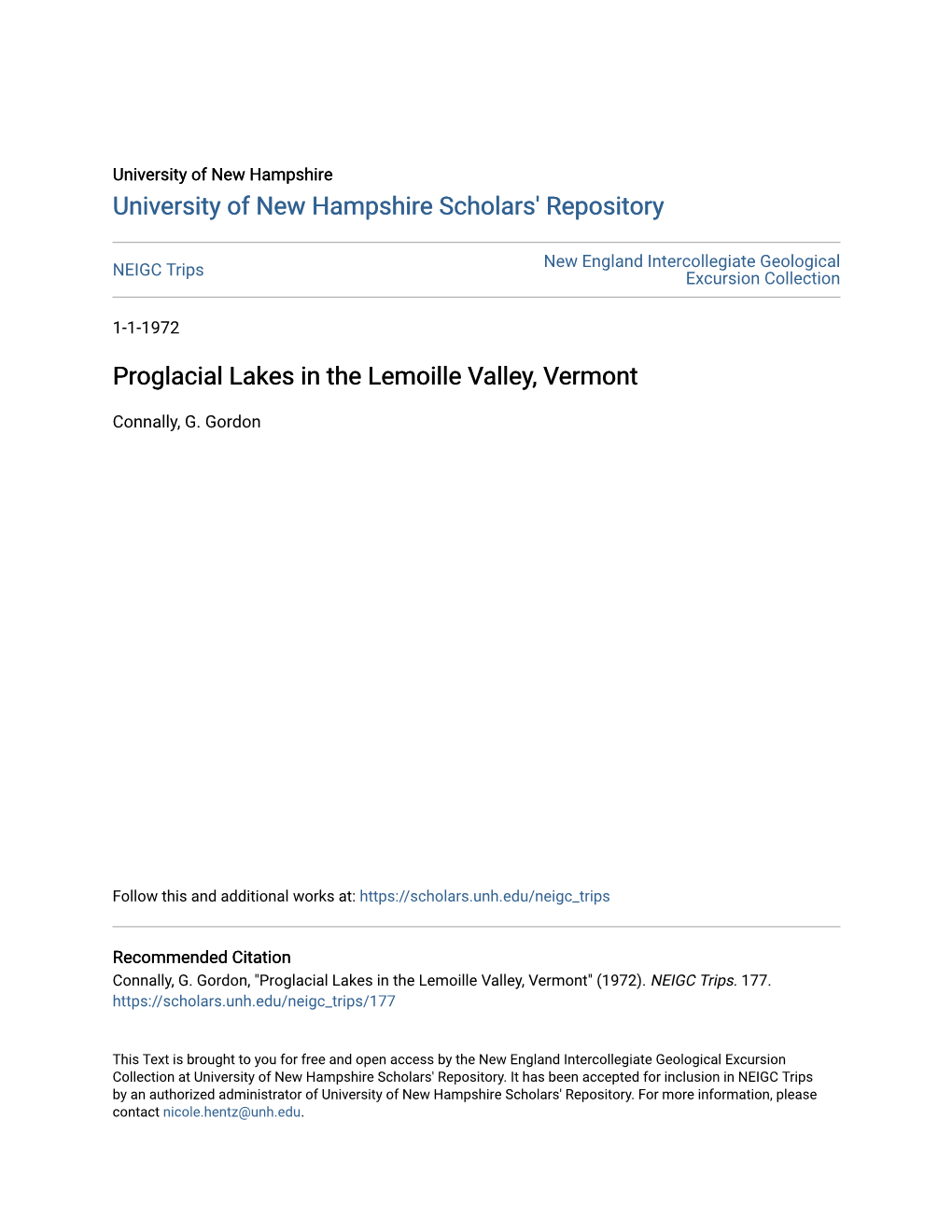 Proglacial Lakes in the Lemoille Valley, Vermont