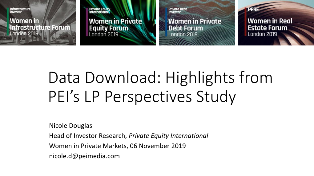 Data Download: Highlights from PEI's LP Perspectives Study