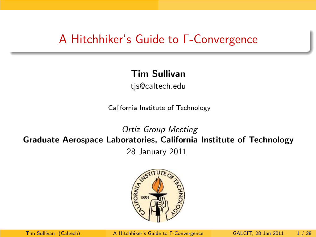 A Hitchhiker's Guide to Γ-Convergence