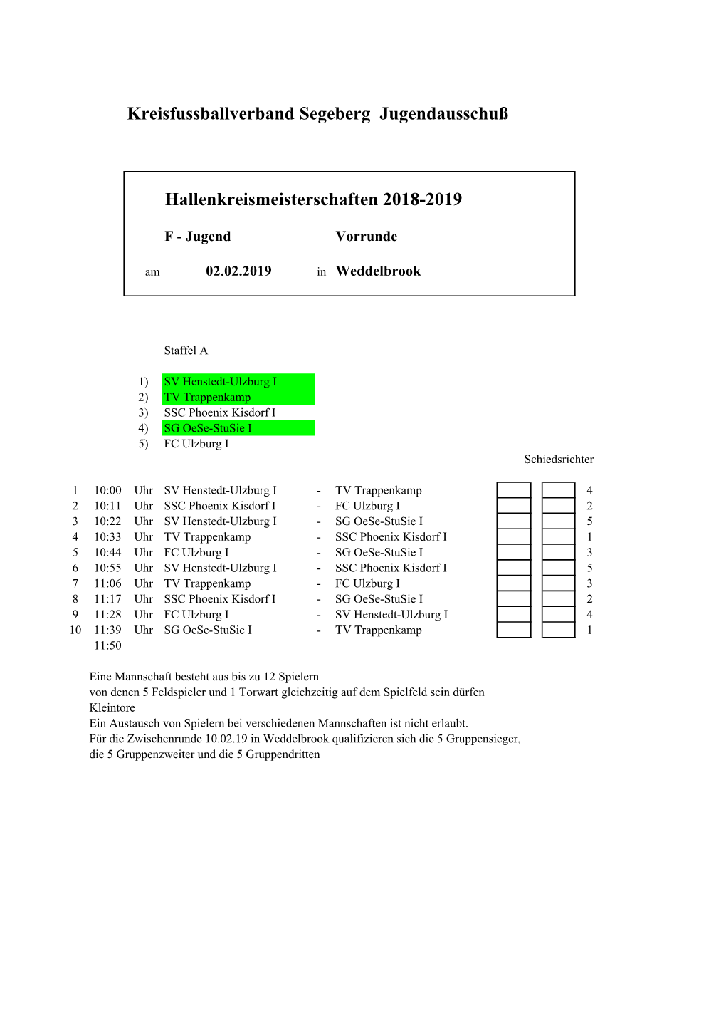 Kreisfussballverband Segeberg Jugendausschuß