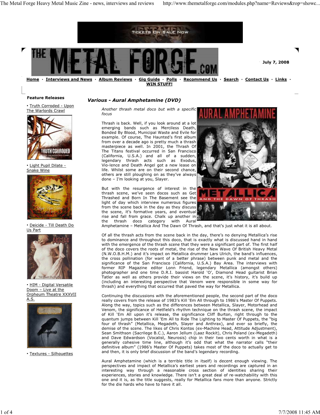 The Metal Forge Heavy Metal Music Zine - News, Interviews and Reviews