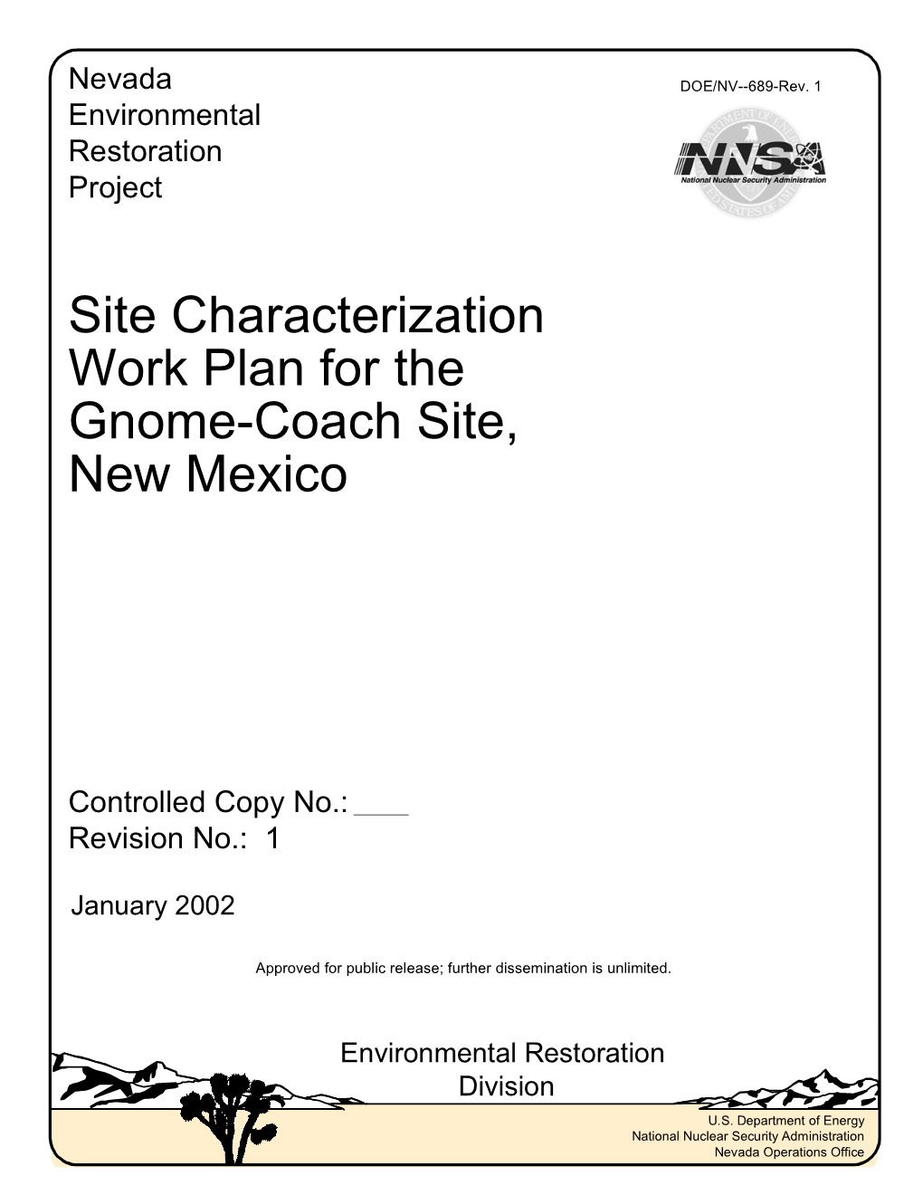 Site Characterization Work Plan for the Gnome-Coach Site, New Mexico