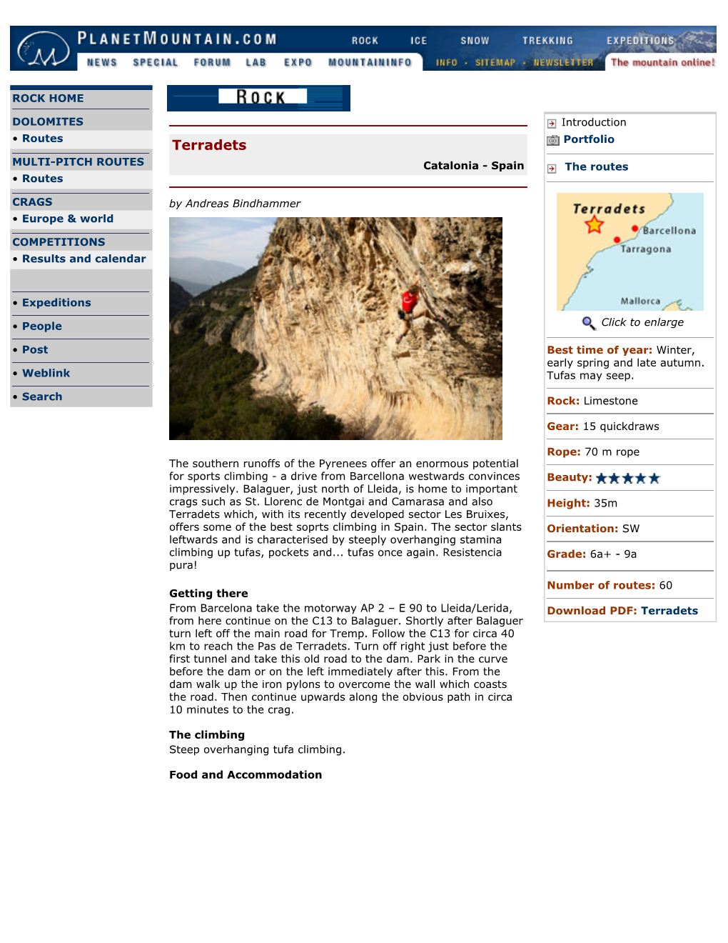 Terradets Portfolio MULTI-PITCH ROUTES Catalonia - Spain the Routes • Routes