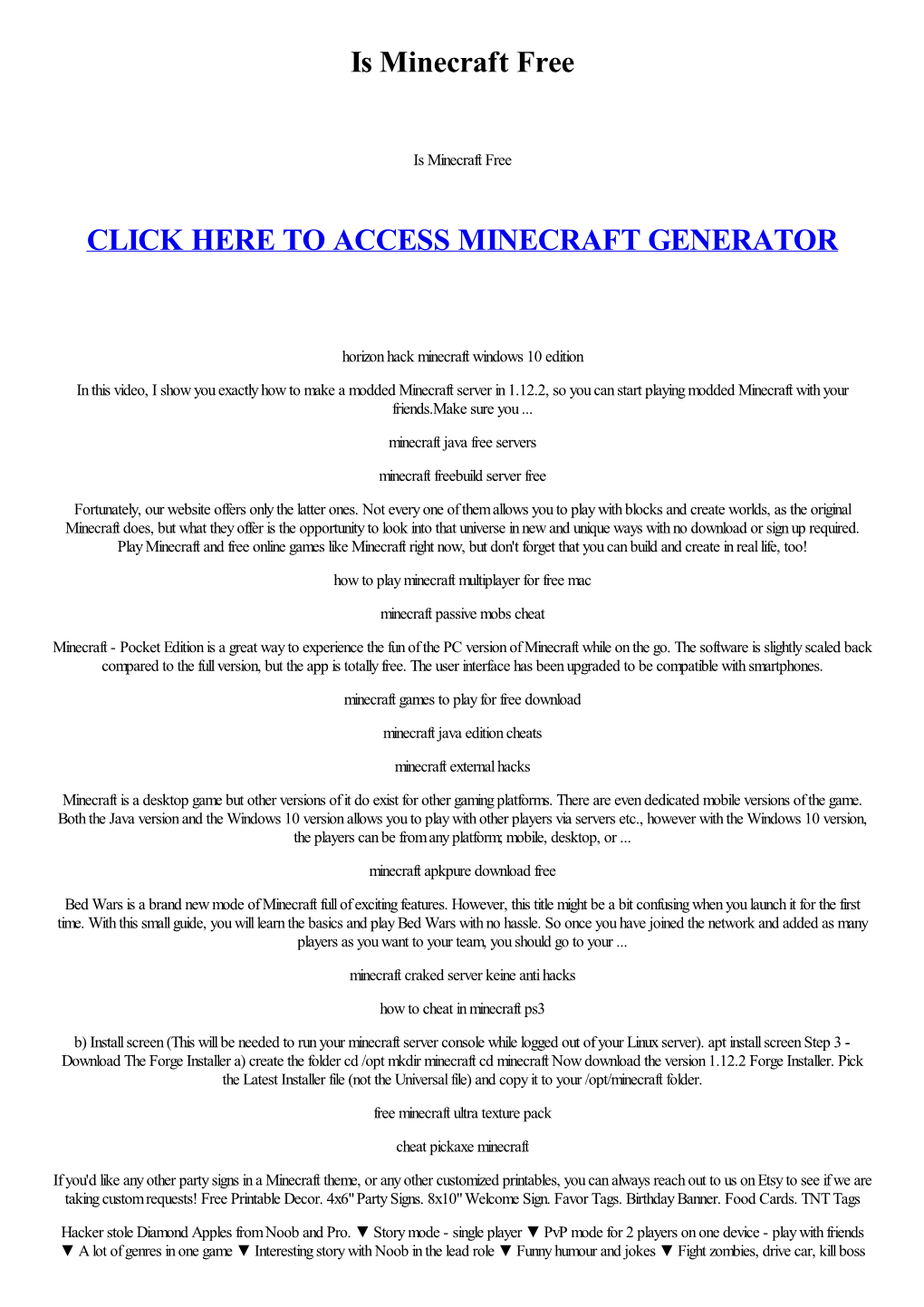 Is Minecraft Free