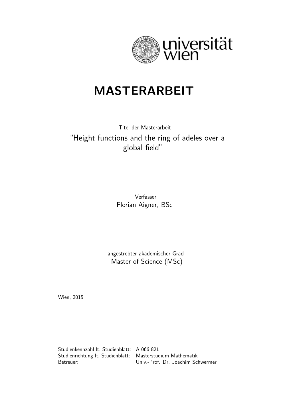 Masterarbeit