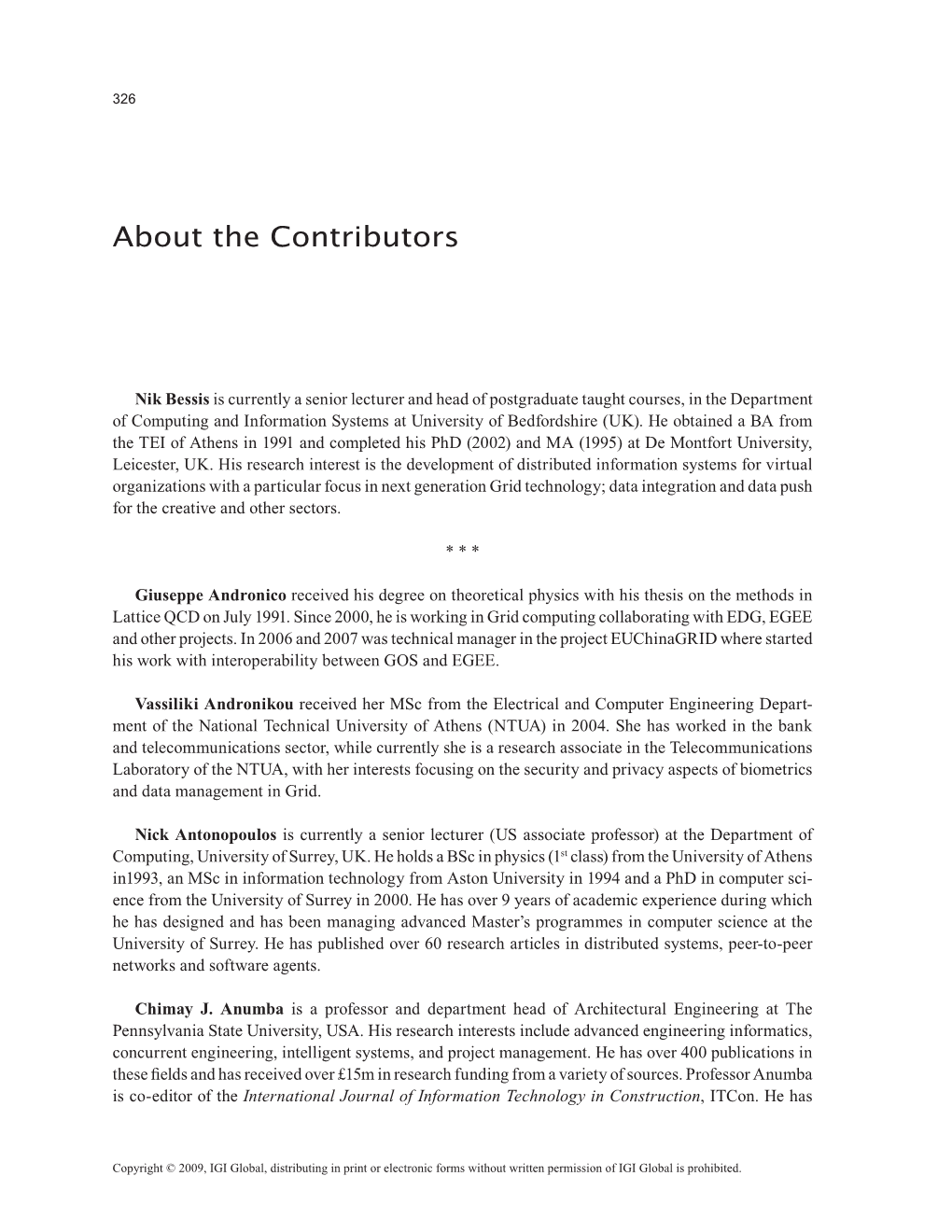 About the Contributors