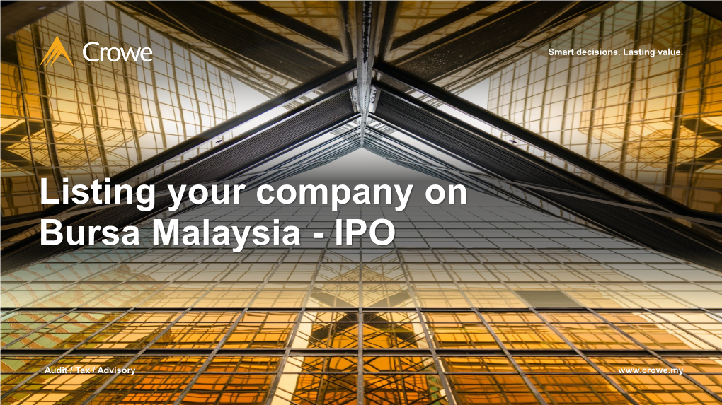 Listing Your Company on Bursa Malaysia - IPO